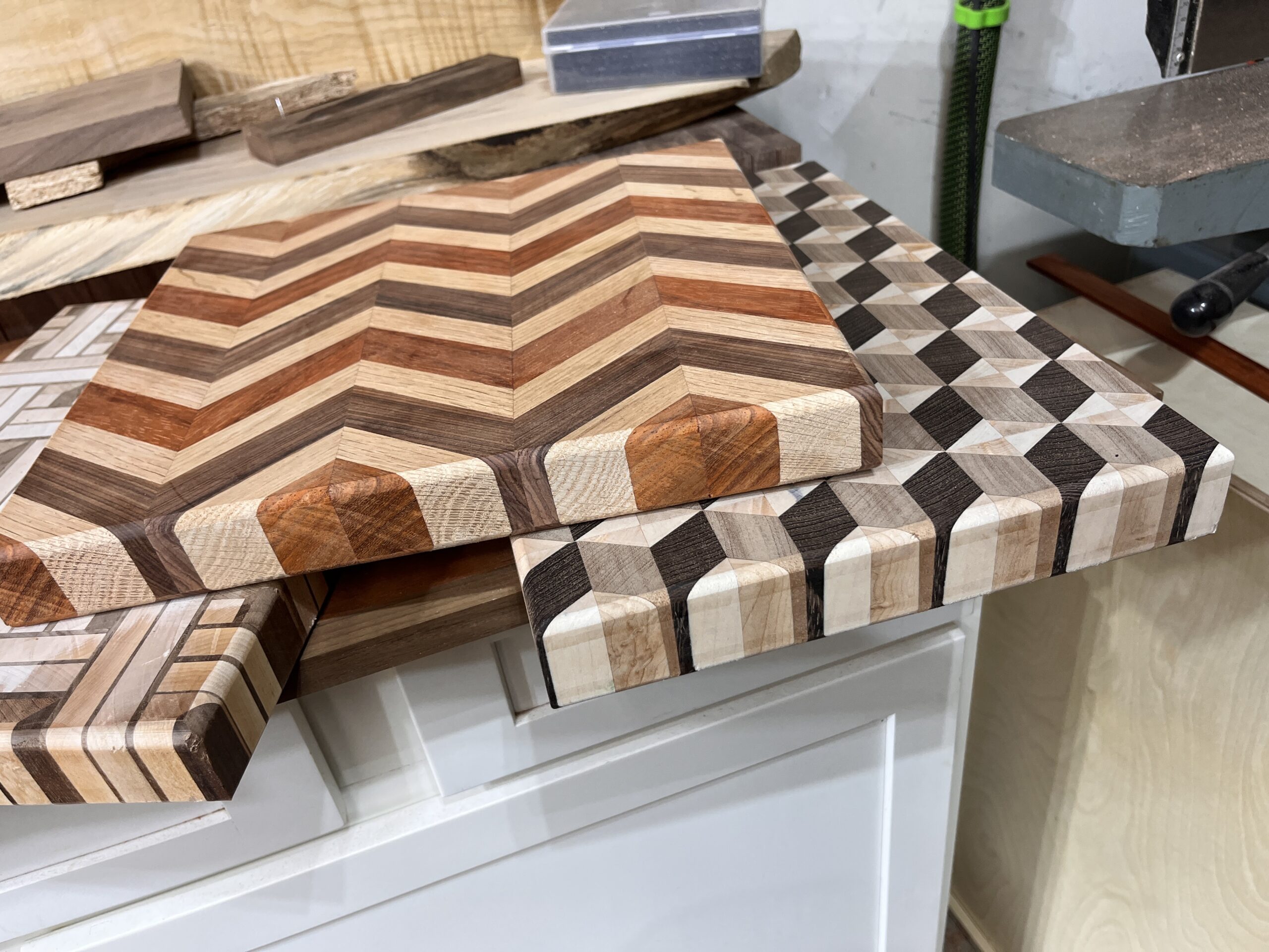 three cutting boards together