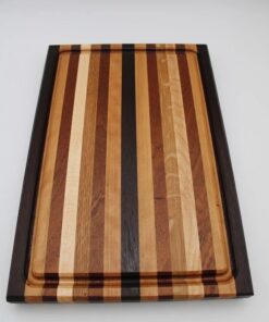Edge Grain Wenge Stripe Board CUTTING BOARD MADE FOM WENDGE  - MAHOGANY - CURLY MAPLE- WHITE OAK - CHERRY