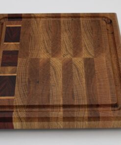 End Grain Oak Cutting Board w/ Inlay Morado, Curly Maple, Tigerwood and Oak Inlay