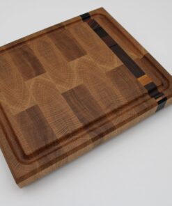 End Grain Oak Cutting Board w/ Custom Inlay OAK CUTTING BOARD MADE WITH TIGERWOOD - MORADO - CURLY MAPLE - MAHOGANY - AROMATIC CEDAR INLAY