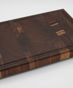 End Grain Walnut Cutting Board w/ Inlay 