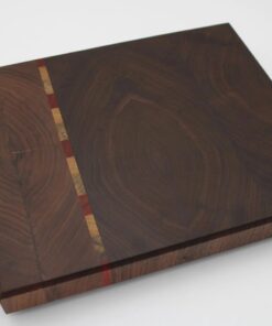 End Grain Walnut Cutting Board w/ Custom Inlay WAL + INLAY PADUAK - Iroko - Black Limba