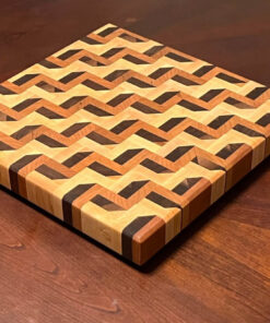 End Grain 3D Staircase Maple, Walnut and Cherry Cutting Board